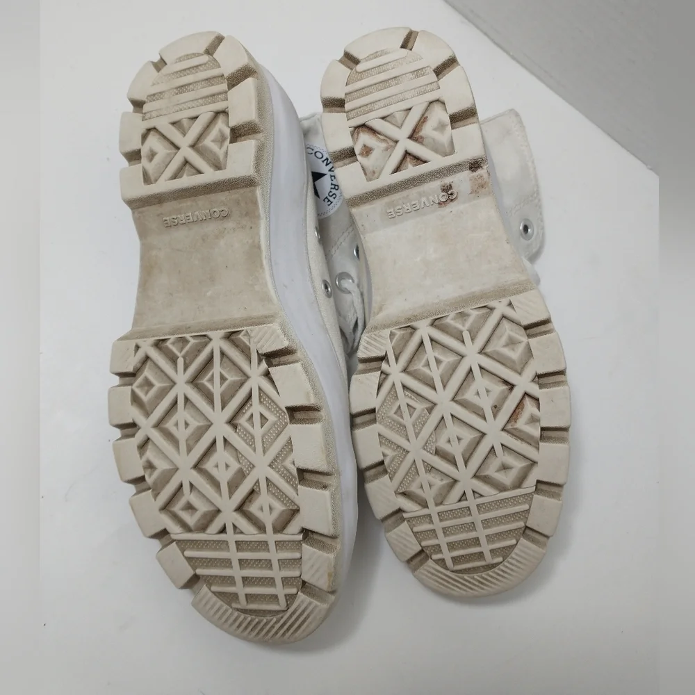 Converse All Stars White High Top Platform‎ Lug Sole Sneakers, Women's Size 6.5